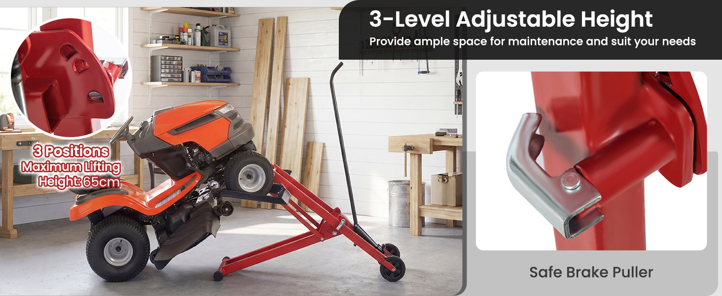 Lawn Mower Lift Jack with Wheels for Garden Tractors