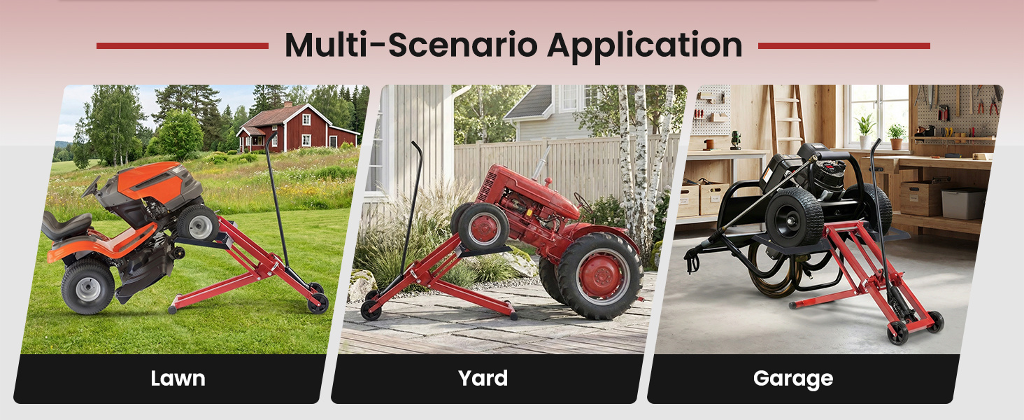 Lawn Mower Lift Jack with Wheels for Garden Tractors