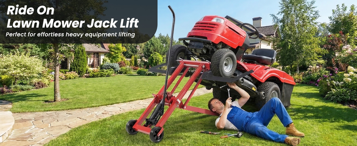 Lawn Mower Lift Jack with Wheels for Garden Tractors